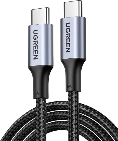 UGREEN USB C to USB C Cable, 100W 2-Pack USB C Charger Cable for iPhone 17/17 Air/17 Pro/17 Pro Max, MacBook Pro, iPad Pro, Dell XPS, Samsung Galaxy S25/S24/S23 Ultra, Switch, Pixel, 10FT Black