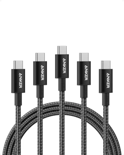 Anker USB C to USB C Cable, Type-C Charging Cord Fast Charge(6FT*5,100W), for iPhone 17 Series, MacBook and More(Black)