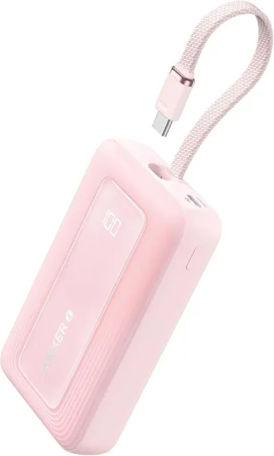 Anker Zolo Power Bank (2025 Upgraded Version), 20,000mAh 30W High-Speed Portable Charger with Built-in USB-C Cable, Battery Pack for iPhone 17/16 / 15 Series, Galaxy, and More