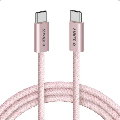 Anker Zolo USB C to USB C Cable, Braided and Dirt-Free Type-C Fast Charging Cable, Slim Connector, for iPhone 17 Series, MacBook (240W) (Pink, 6FT)