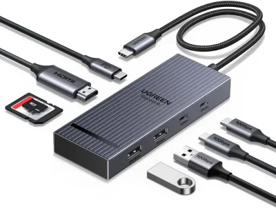 UGREEN Revodok Pro USB C Hub for Laptop 8 in 1 MacBook Docking Station 4K 60Hz HDMI, 100W PD Charging, USB-C & USB-A 10Gbps Data Ports, SD/TF Card Reader for MacBook Pro/Air, iPad Pro, XPS, Thinkpad